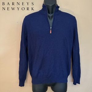 Barneys NY Merino Wool Sweater Medium 1/4 zip Gently worn Made by Piattelli